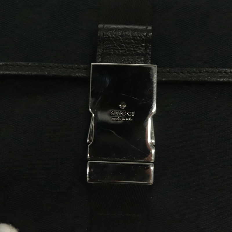 【日本直送】GUCCI GG帆布腰包 黑色 銀色 131236 正品 yk18870-16