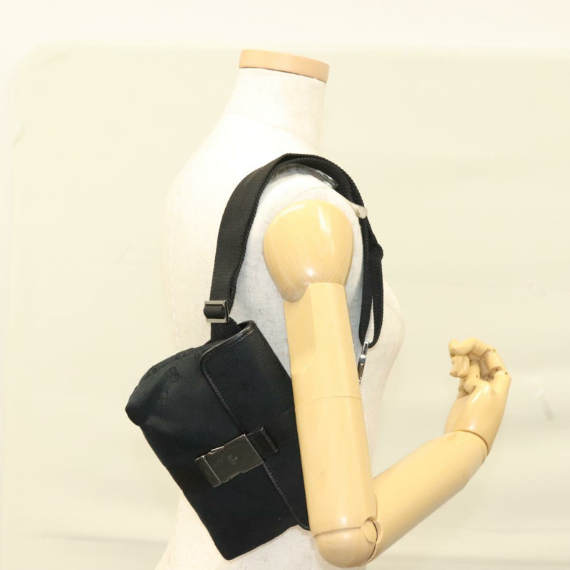 【日本直送】GUCCI GG帆布腰包 黑色 銀色 131236 正品 yk18870-21