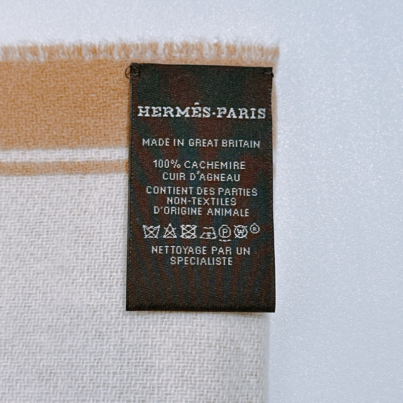 TW4366 Hermes 愛馬仕羊絨圍巾Casaque Mors 30 x 160 cm Scarf Camel / Ivoire [New]-7
