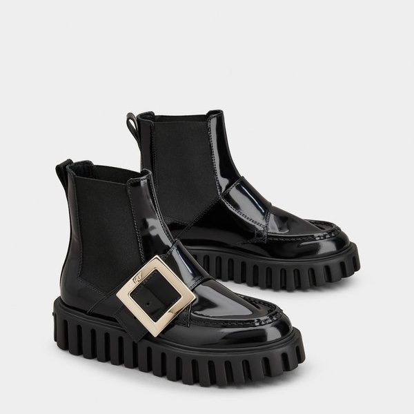 促銷品 Roger Vivier Viv’ Go-Thick 金扣 切爾西靴 39碼-3