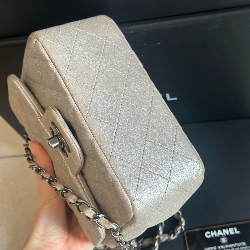99新全配🈶️購證❤️香奈兒 #銀灰色 #香檳色 #牛皮 #方胖子-5