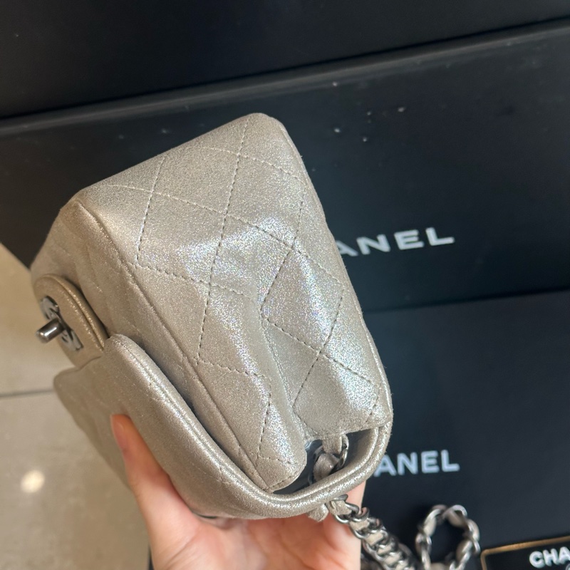 99新全配🈶️購證❤️香奈兒 #銀灰色 #香檳色 #牛皮 #方胖子-6