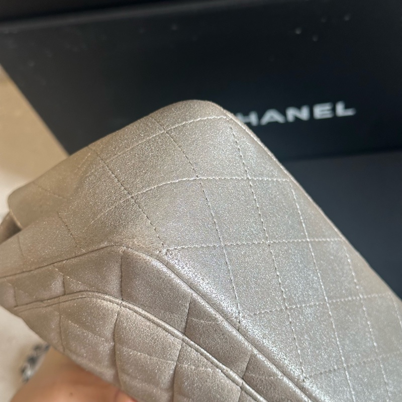 99新全配🈶️購證❤️香奈兒 #銀灰色 #香檳色 #牛皮 #方胖子-9