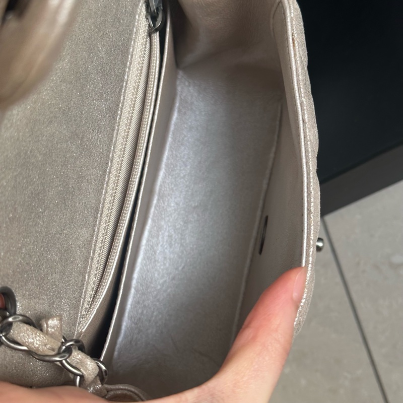 99新全配🈶️購證❤️香奈兒 #銀灰色 #香檳色 #牛皮 #方胖子-15