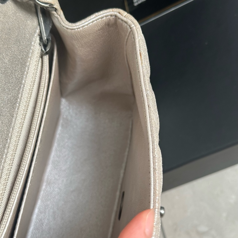 99新全配🈶️購證❤️香奈兒 #銀灰色 #香檳色 #牛皮 #方胖子-16