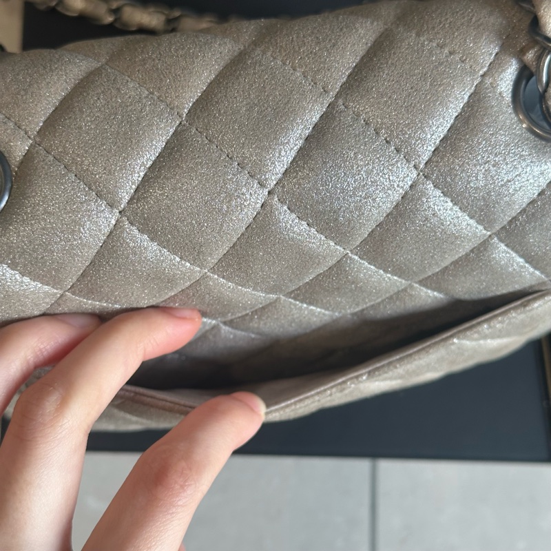 99新🈶️購證❤️ 香奈兒 #銀灰色 #香檳色 #牛皮 #方胖子-10