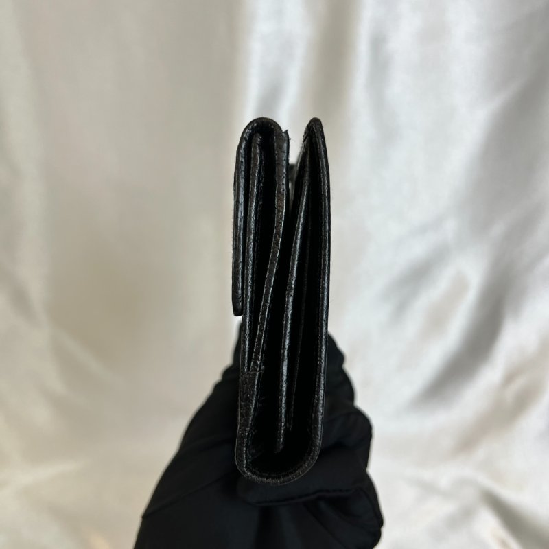 GUCCI 112715 黑老花帆布釦式長夾-2