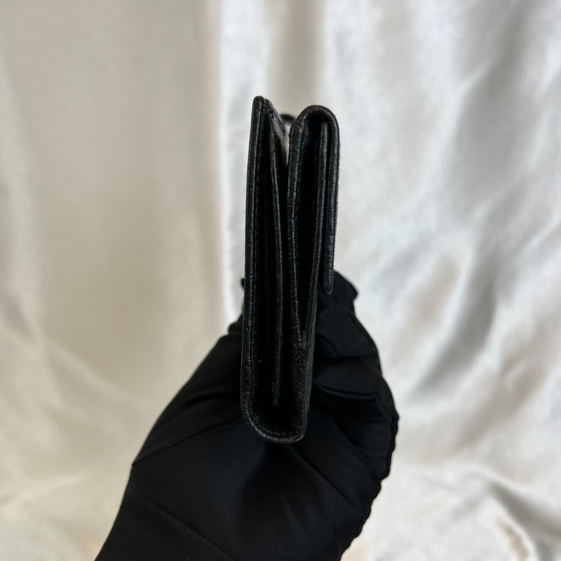 GUCCI 112715 黑老花帆布釦式長夾-3