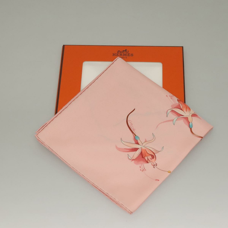 【日本直送】HERMES Carre 90 圍巾「Fleurs De Fuchsia」真絲粉紅正品 am8730-11
