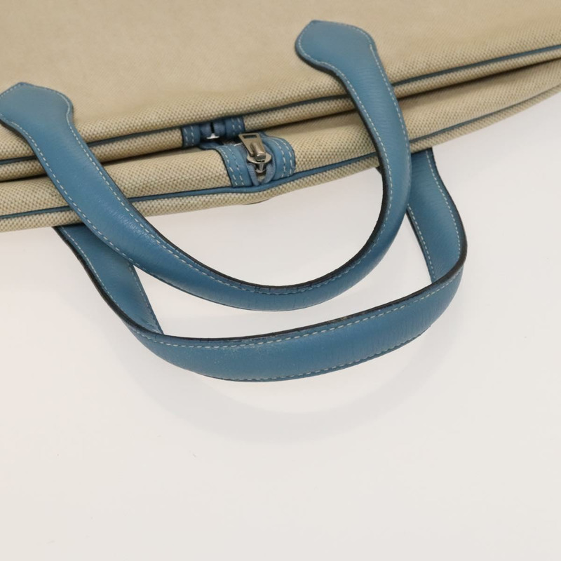 【日本直送】愛馬仕 Tower 灰褐色服裝罩 塗層帆布皮革 米色 銀色 正品 135514-6