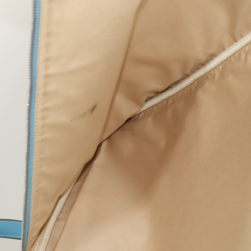 【日本直送】愛馬仕 Tower 灰褐色服裝罩 塗層帆布皮革 米色 銀色 正品 135514-11