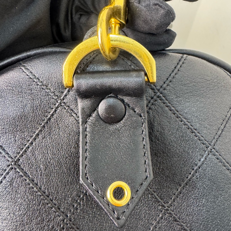 Chanel 菱格紋黑金旅行袋-13