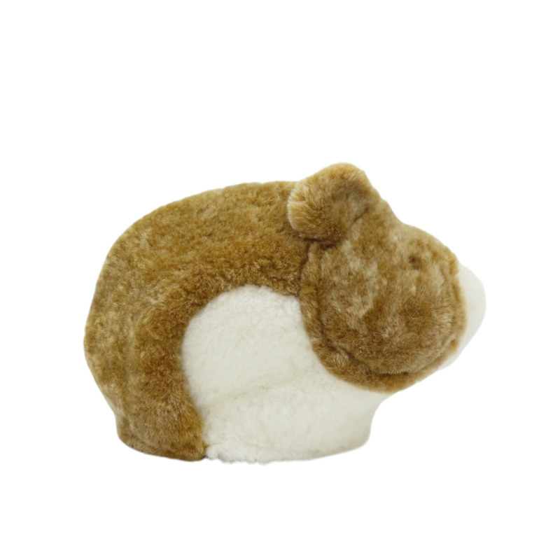 白/棕色羊毛 皮革 倉鼠造型 肩背包【LOEWE 羅威】-1