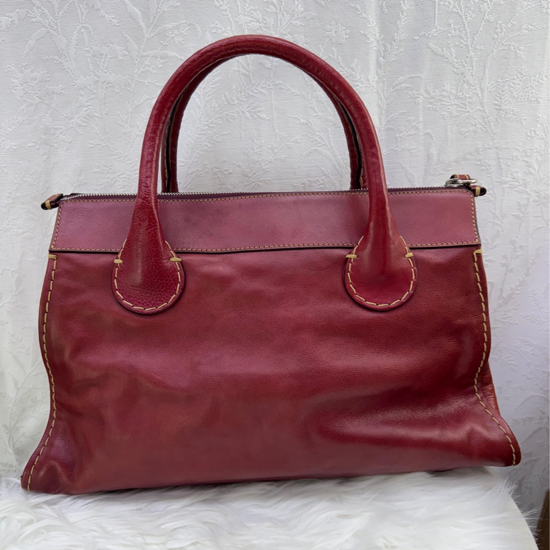 Chloe Chloe Red Leather Front Pocket Edith Satche-1