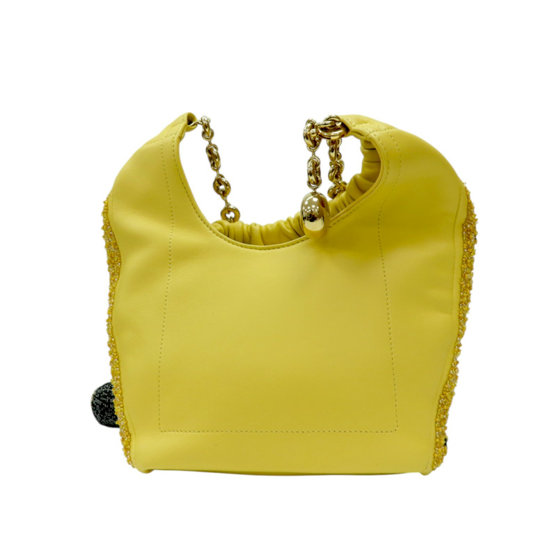 黃色 串珠 小牛皮 Mini Squeeze 肩背包【LOEWE 羅威】-1