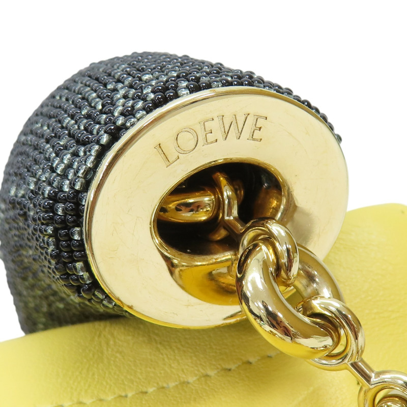 黃色 串珠 小牛皮 Mini Squeeze 肩背包【LOEWE 羅威】-13
