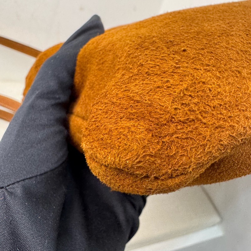 Hermes 麂皮拼皮革托特包-10