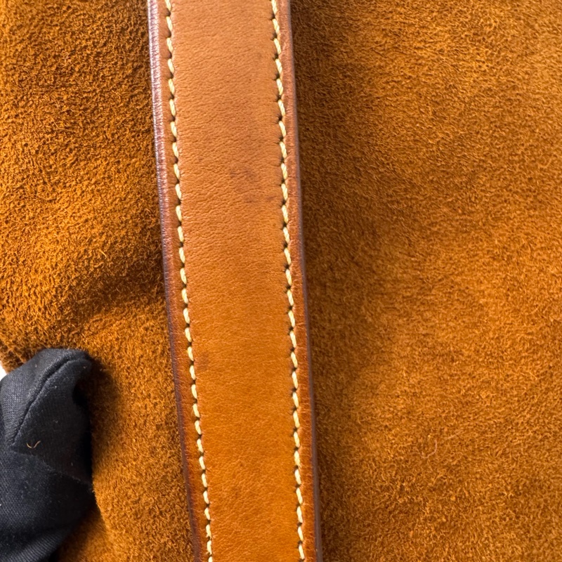 Hermes 麂皮拼皮革托特包-13