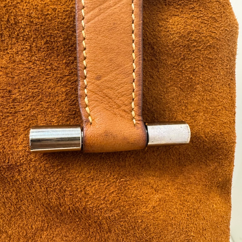 Hermes 麂皮拼皮革托特包-14