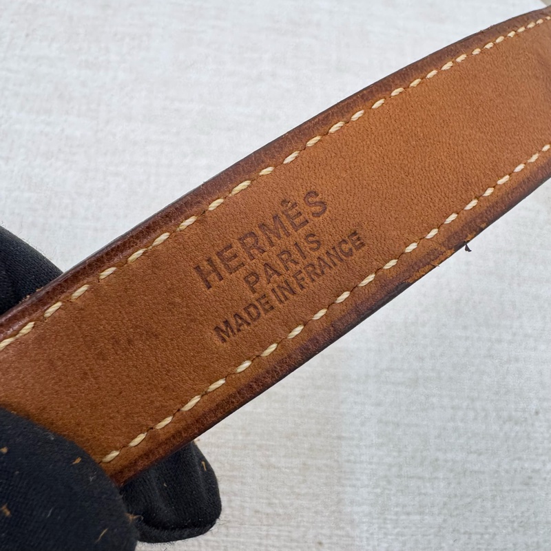 Hermes 麂皮拼皮革托特包-21