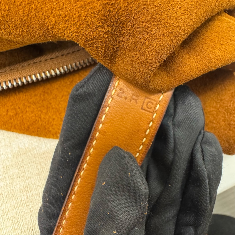 Hermes 麂皮拼皮革托特包-22