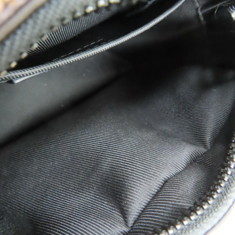 棕色帆布黑色絨布 Mini Soft Trunk 肩背包 M68970-4