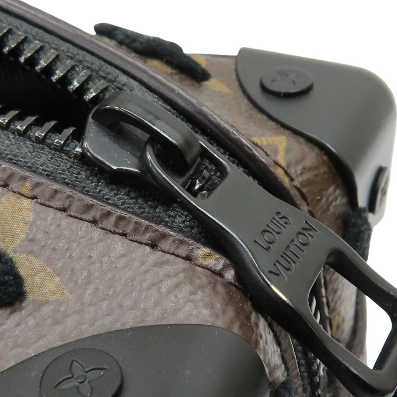 棕色帆布黑色絨布 Mini Soft Trunk 肩背包 M68970-11
