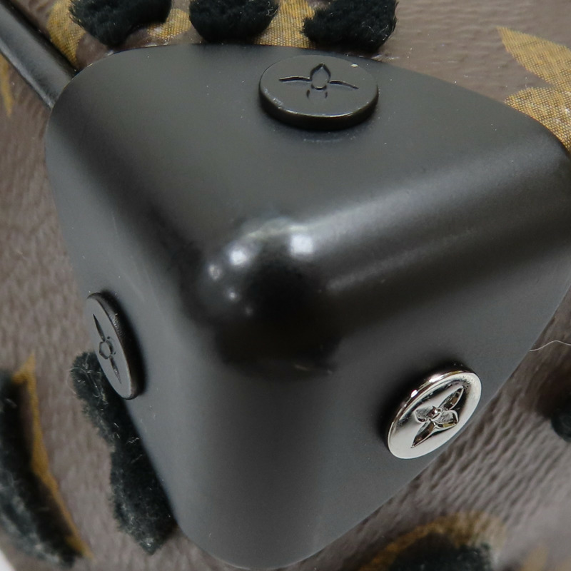 棕色帆布黑色絨布 Mini Soft Trunk 肩背包 M68970-14