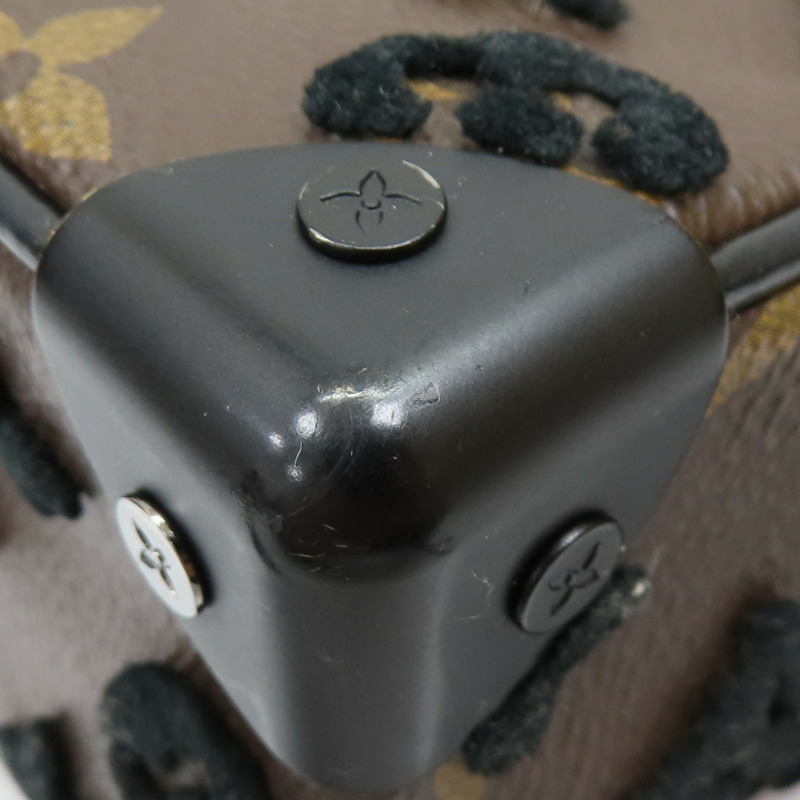 棕色帆布黑色絨布 Mini Soft Trunk 肩背包 M68970-15