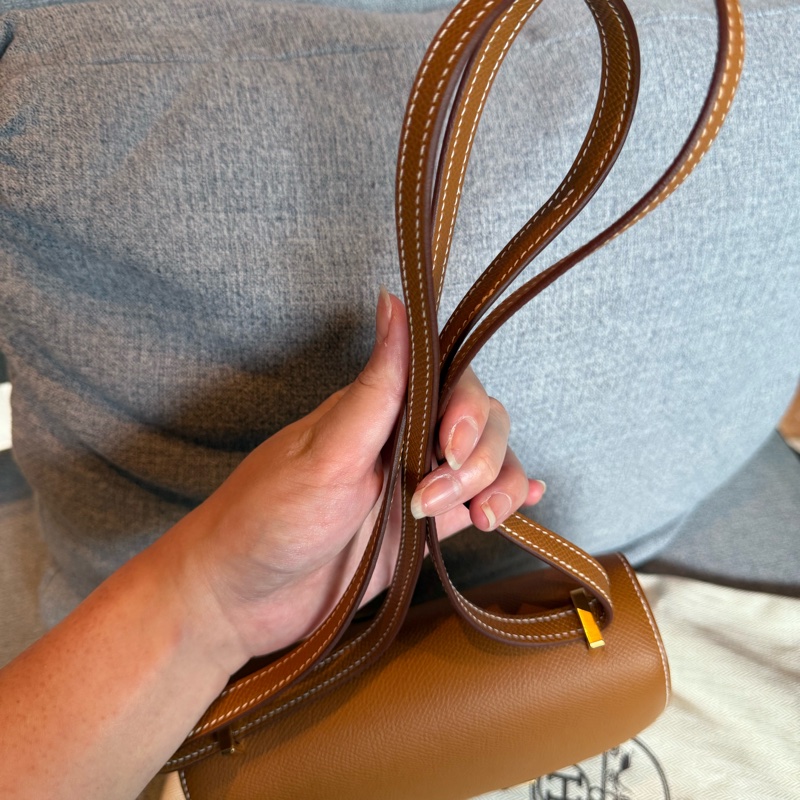 💖Hermes mini Constance💖 金棕金釦 K刻 全新全配-5