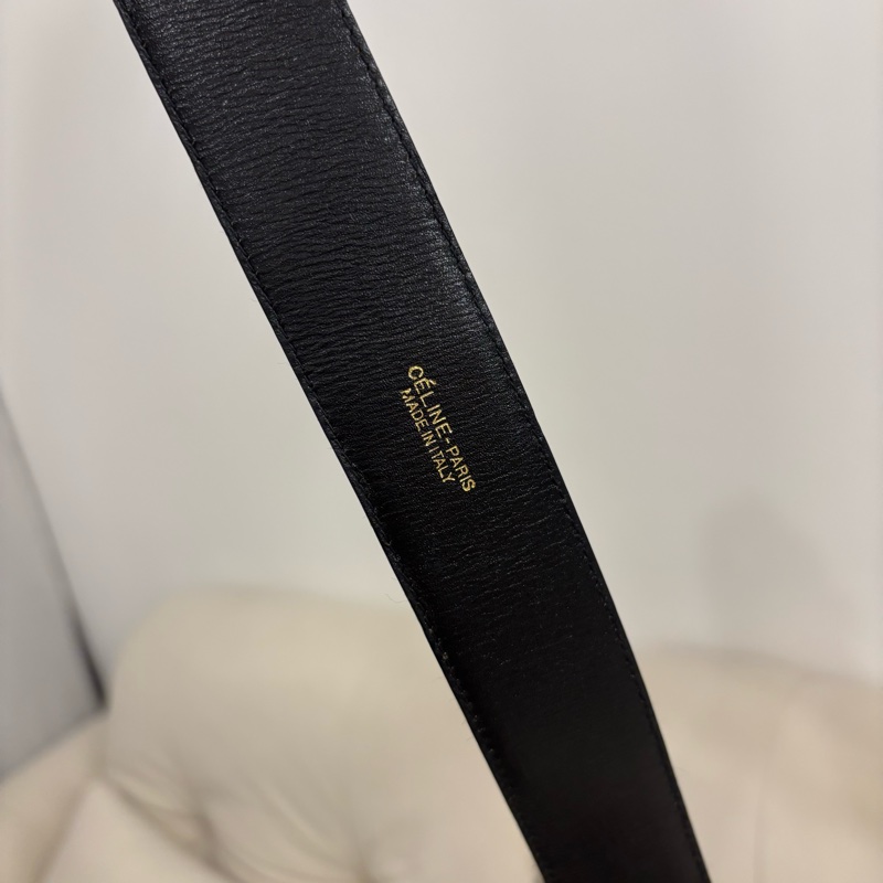 Celine 馬車腰帶 皮帶 黑金 中古 Vintage-10