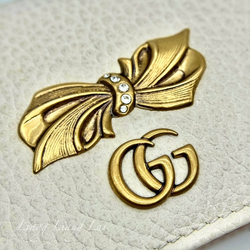 GUCCI經典蝴蝶結金屬 LOGO 卡夾-15
