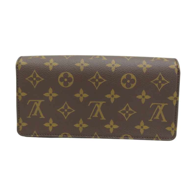 棕色 原花帆布 Wallet On Chain Lily 肩背包 M82509-1
