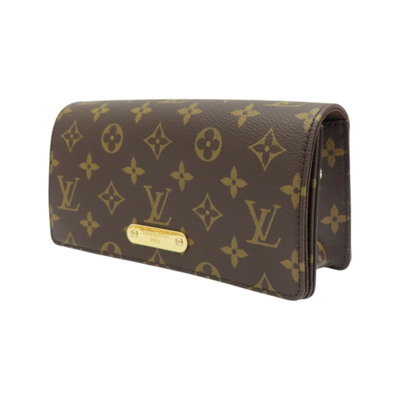 棕色 原花帆布 Wallet On Chain Lily 肩背包 M82509-2