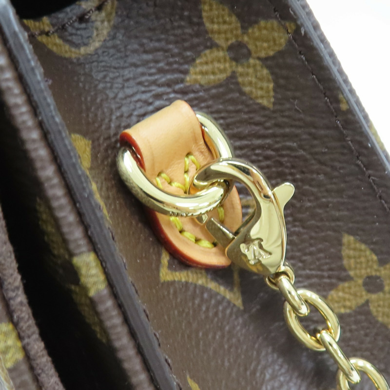 棕色 原花帆布 Wallet On Chain Lily 肩背包 M82509-9