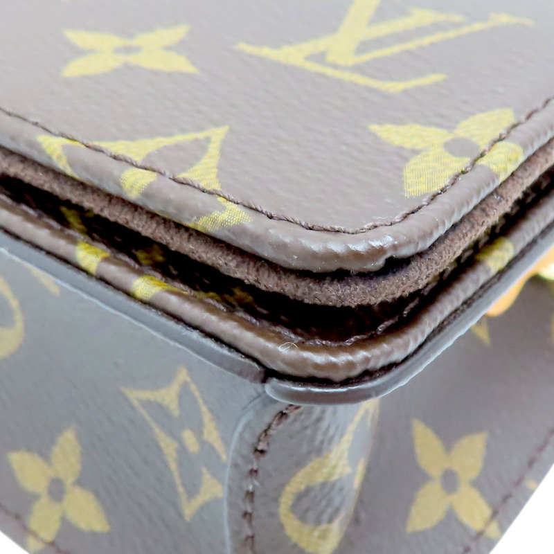 棕色 原花帆布 Wallet On Chain Lily 肩背包 M82509-13