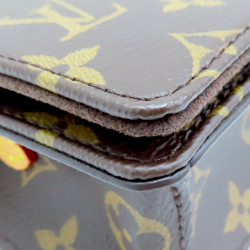 棕色 原花帆布 Wallet On Chain Lily 肩背包 M82509-14