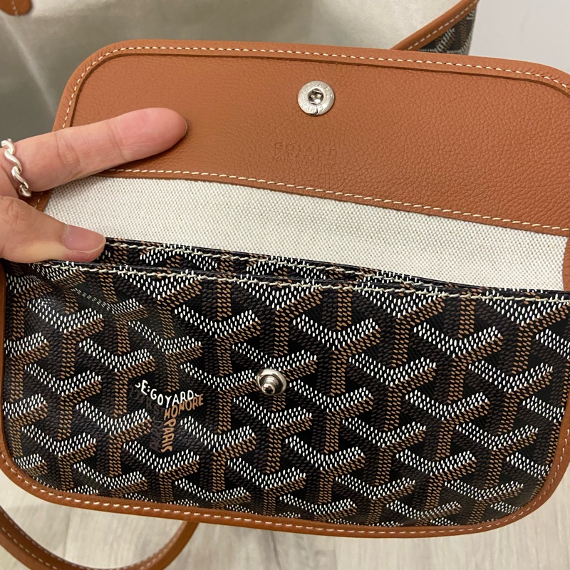 戈雅Goyard tote pm黑棕配色，超輕媽媽包/公事包/托特包-7