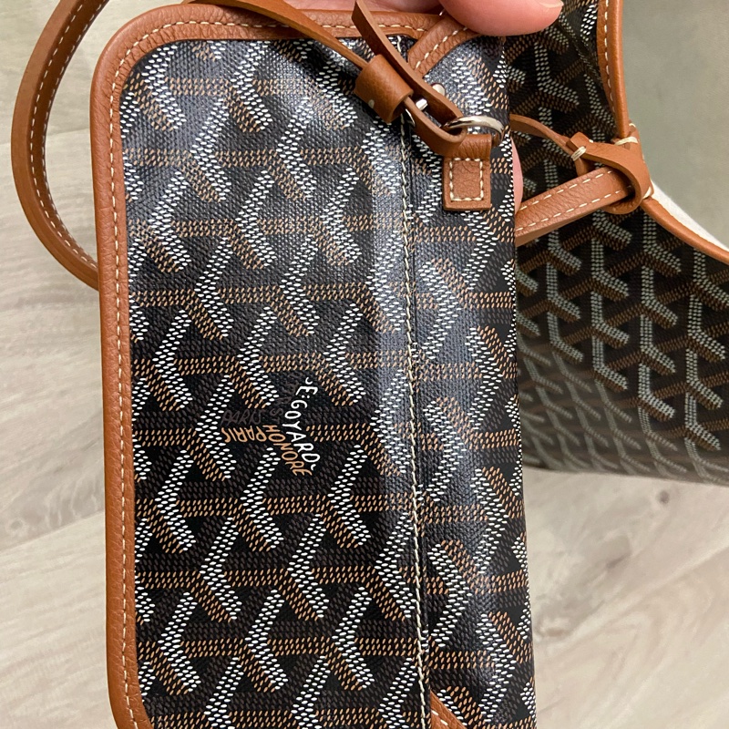 戈雅Goyard tote pm黑棕配色，超輕媽媽包/公事包/托特包-9