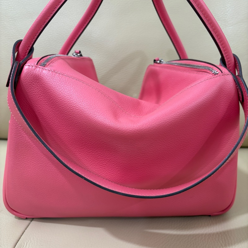 愛馬仕Hermes lindy26 唇膏粉 銀扣 c刻 26*18*14 肩帶長約42-6