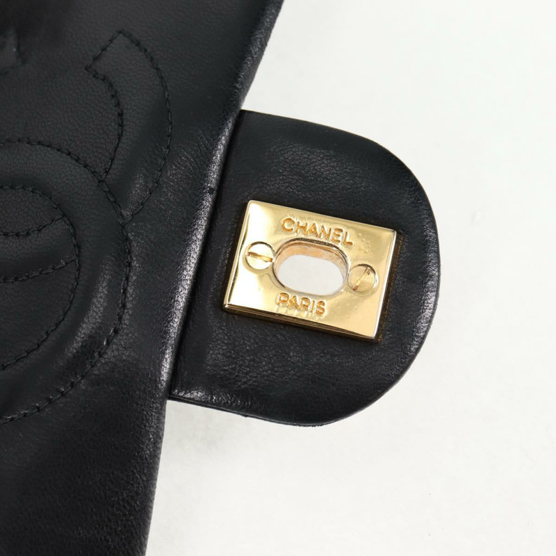 【日本直送】香奈兒 Matelasse 鏈條單肩包 小羊皮 黑金 CC 正品 PP682V-8