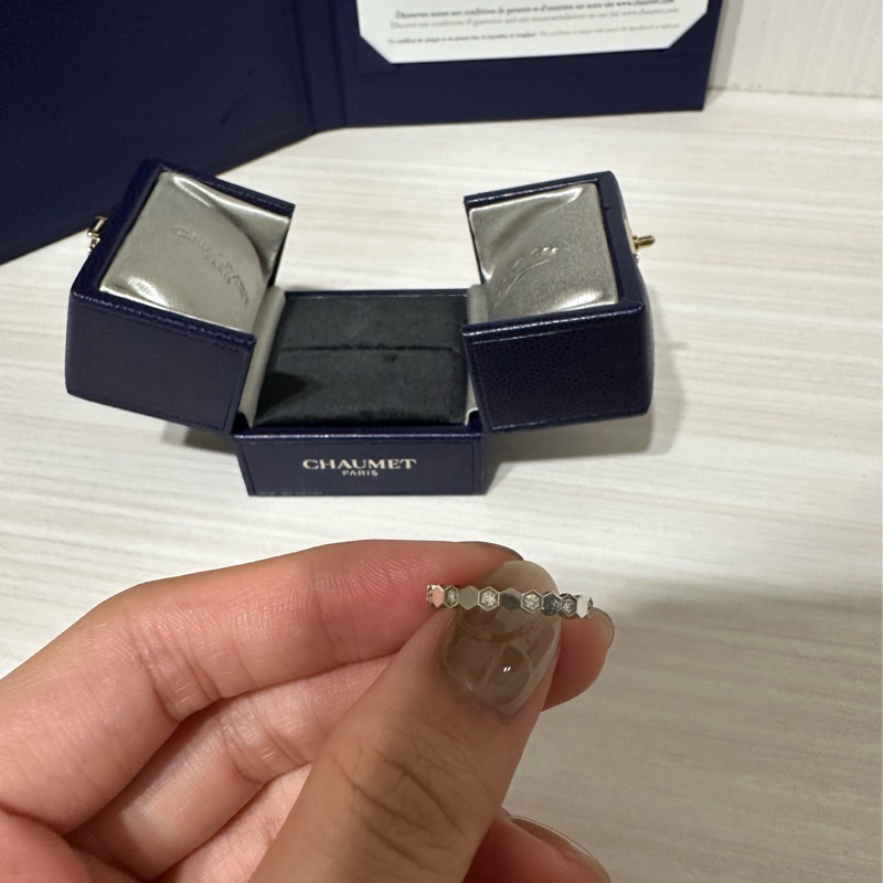 Chaumet bee my love 戒指 鑽石 半鑽 50號 白金色-2