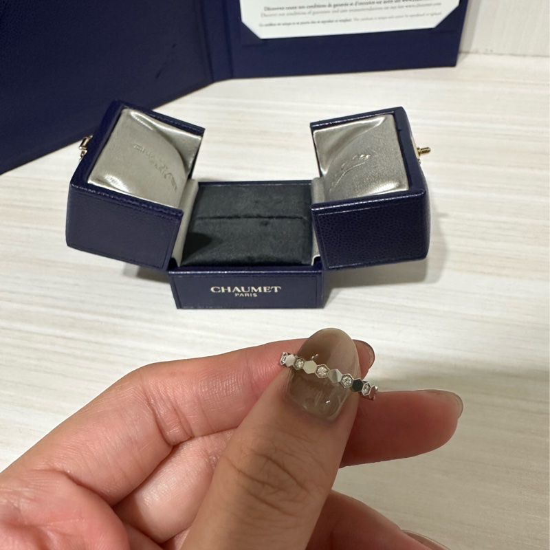 Chaumet bee my love 戒指 鑽石 半鑽 50號 白金色-5