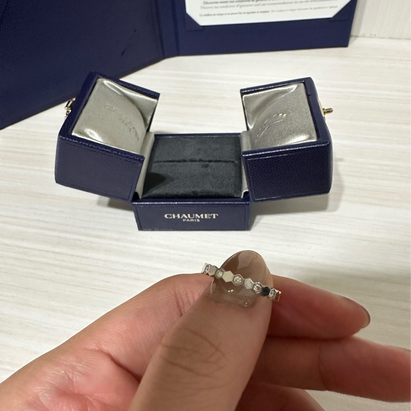 Chaumet bee my love 戒指 鑽石 半鑽 50號 白金色-7