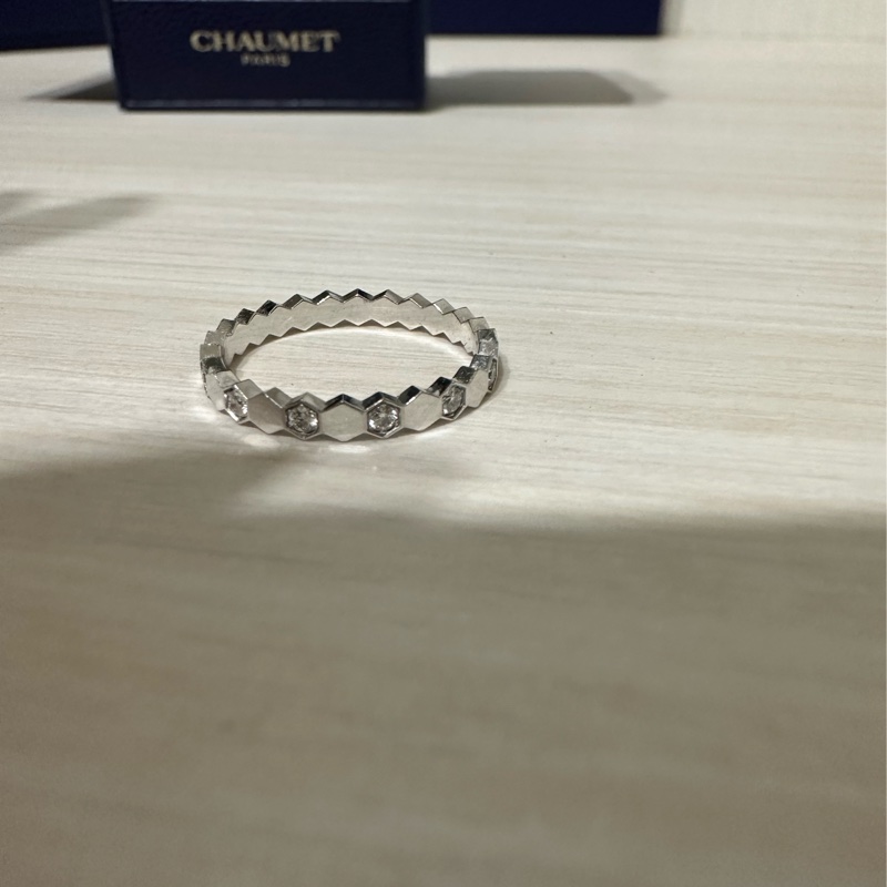 Chaumet bee my love 戒指 鑽石 半鑽 50號 白金色-9