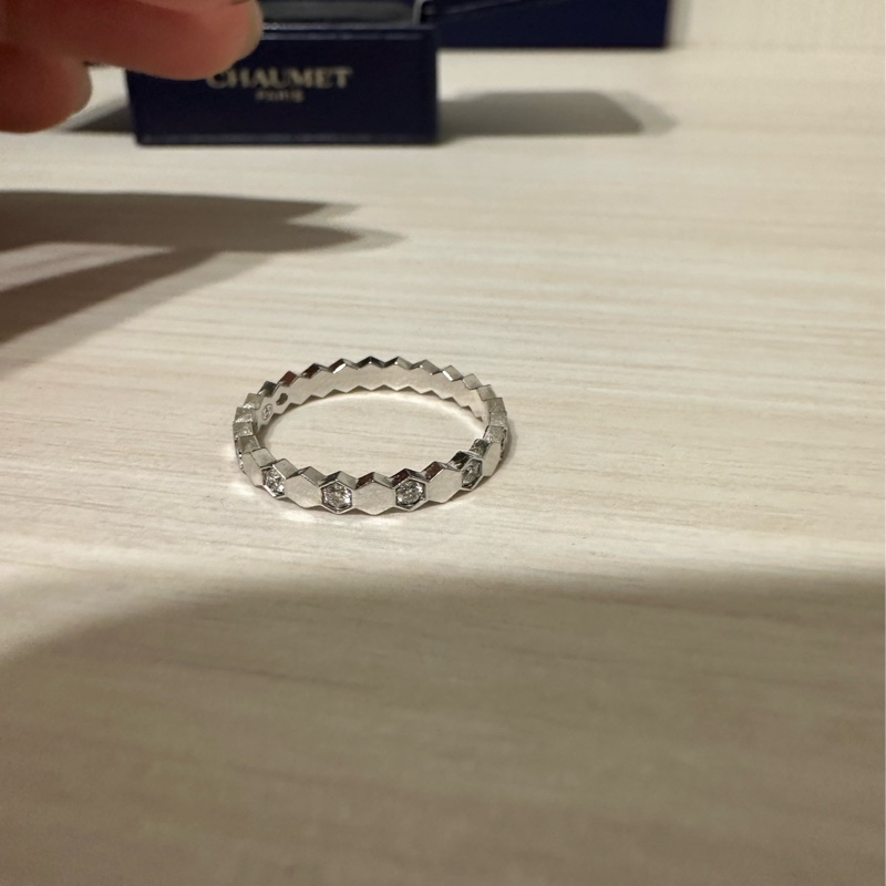 Chaumet bee my love 戒指 鑽石 半鑽 50號 白金色-10