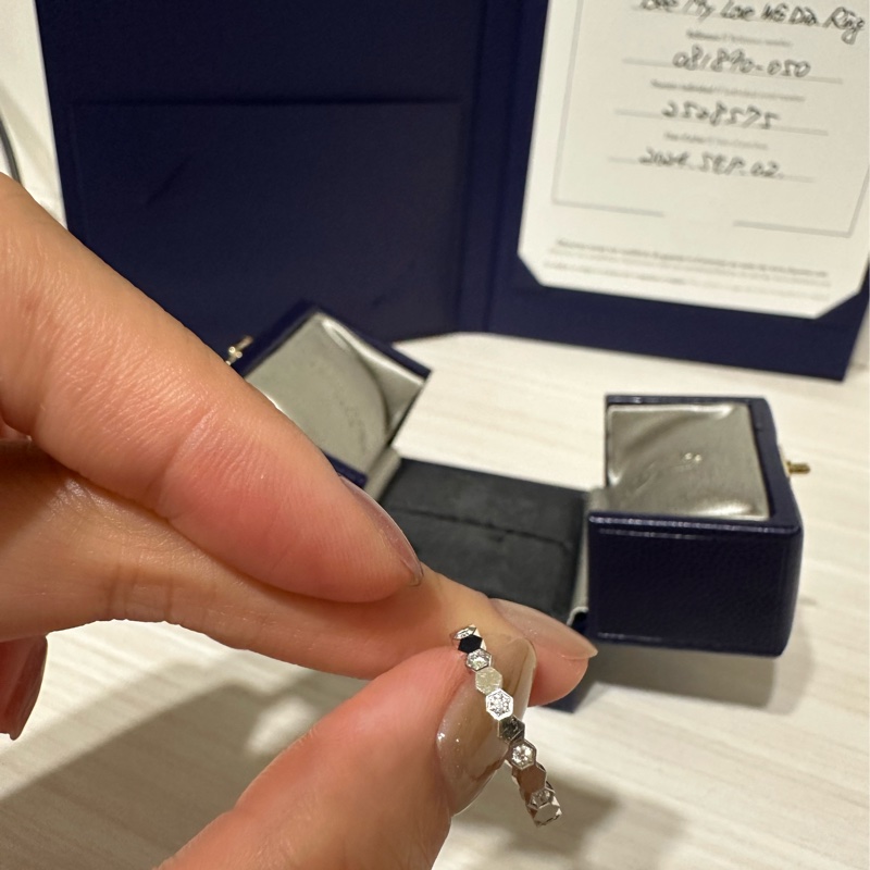 Chaumet bee my love 戒指 鑽石 半鑽 50號 白金色-18