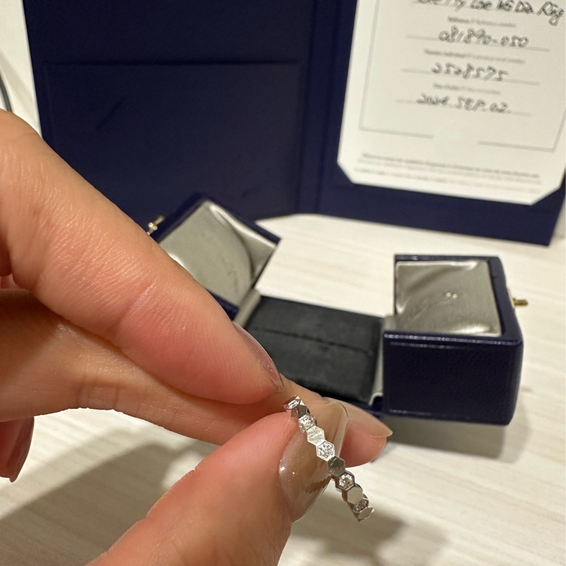 Chaumet bee my love 戒指 鑽石 半鑽 50號 白金色-30