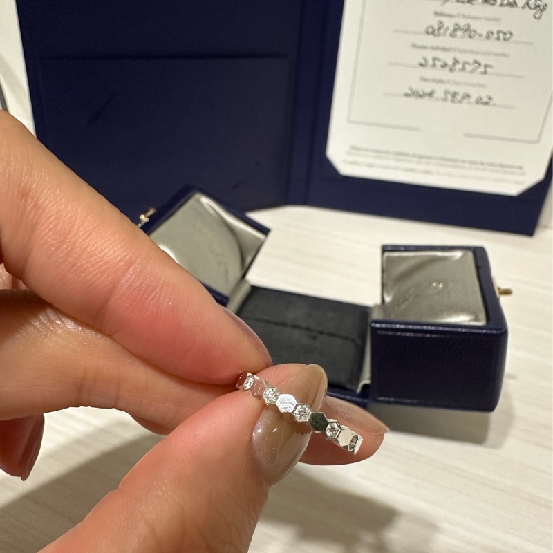 Chaumet bee my love 戒指 鑽石 半鑽 50號 白金色-32