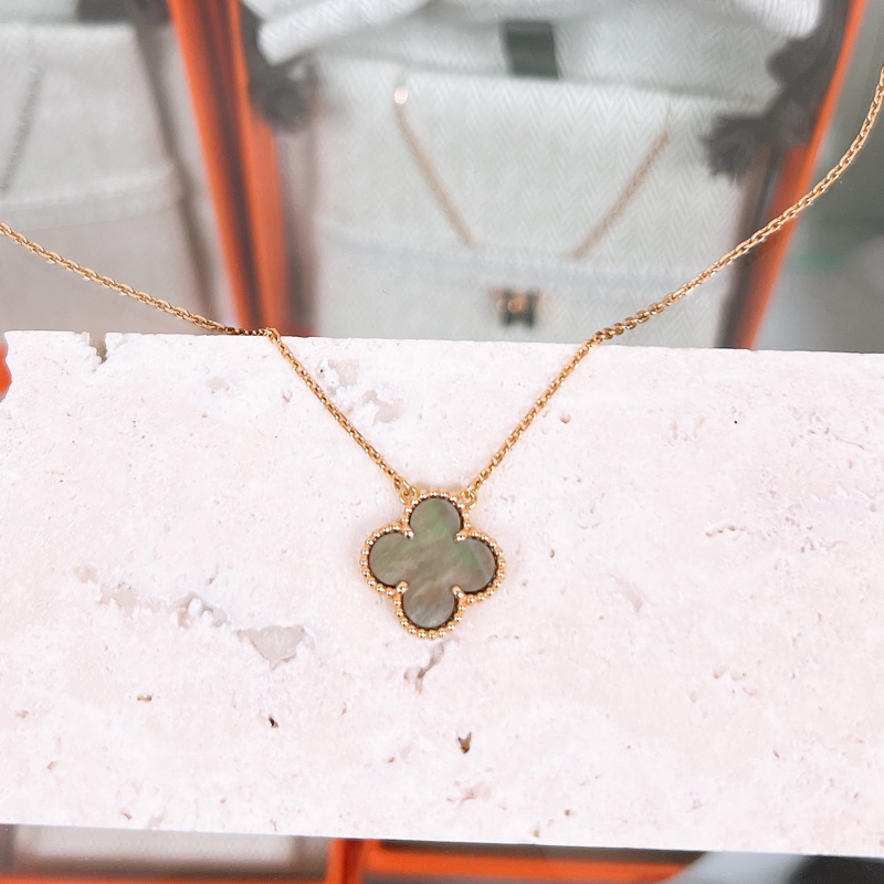 Vca vintage alhambra 灰貝母玫瑰金項鍊/頸鏈-0